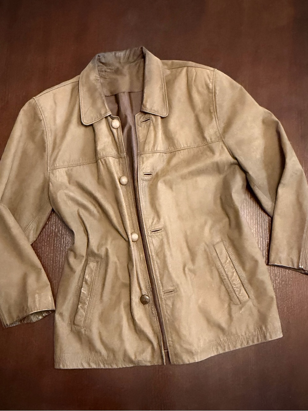 Classic Handcrafted Tan Leather Longline Jacket